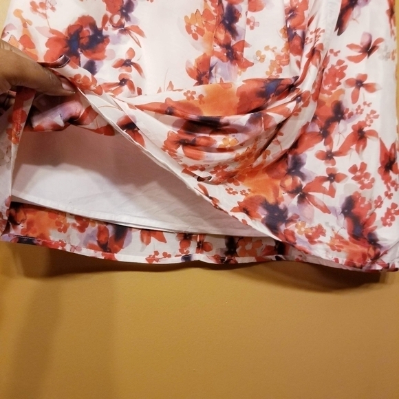 Nic & Zoe | Floral Silk Blend A-Line Knee Length Faux Wrap Skirt (Size 14) - Picture 8 of 9